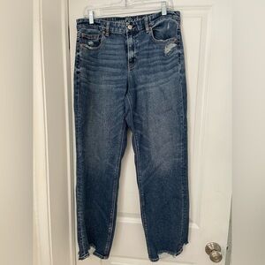 American Eagle Curvy Straight Blue Denim Jeans